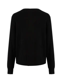 BACHATA - Cardigan manica lunga nero con bottoni da donna