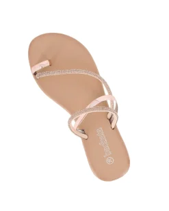 BACHATA - Ciabatta infradito rose gold con strass