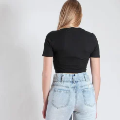 BACHATA - CROP TOP COSTINA MANICA CORTA