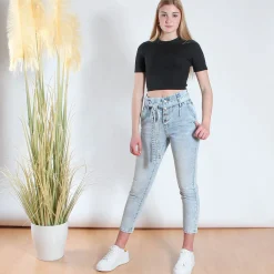 BACHATA - CROP TOP COSTINA MANICA CORTA