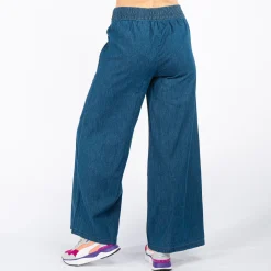 BACHATA - DONNA PANTA PALAZZO DENIM CON FIUSCIACCA