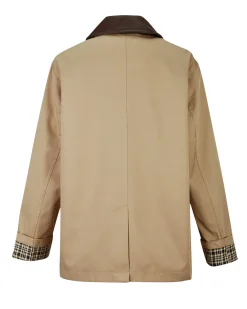 BACHATA - Giacca beige con tasche con colletto a contrasto