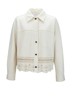 BACHATA - GIACCA BEIGE SCAMOSCIATA TRAFORATA DA DONNA