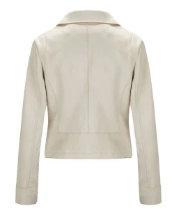 BACHATA - Giacca dainetto beige da donnna con chisura zip