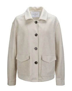 BACHATA - Giacca scamosciata beige da donna con tasche