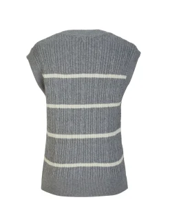 BACHATA - Gilet a maglia grigio da donna