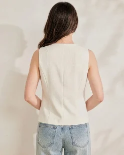 BACHATA - Gilet biancio con bottoni