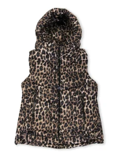 BACHATA - Gilet maculato imbottito con cappuccio