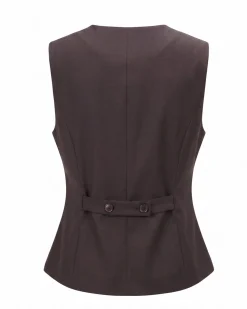 BACHATA - Gilet marrone con bottoni