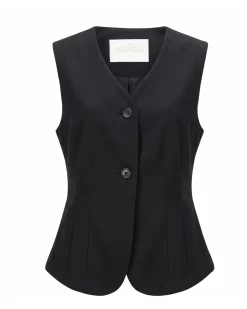BACHATA - Gilet nero con bottoni