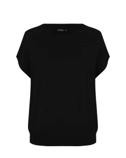 BACHATA - Gilet nero lavorato a maglia da donna