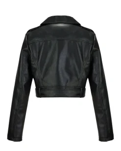 BACHATA - GIUBBINO BIKER NERO DA DONNA CON CINTURA