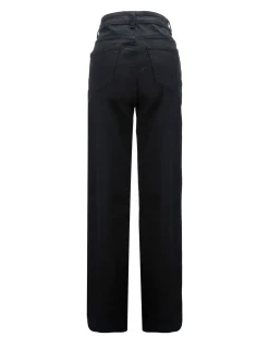 BACHATA - JEANS NERO DA DONNA CON STRASS LATERALI STRAIGHT FIT 5 TASCHE