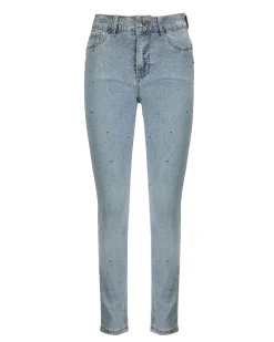 BACHATA - JEANS SKINNY PUSH UP DENIM CHIARO CON STRASS