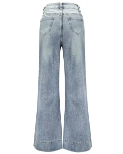 BACHATA - Jeans wide leg azzurro chiaro con strass