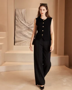BACHATA -Pantalone nero a palazzo