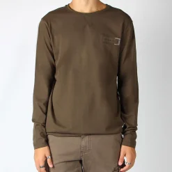 B&A - T-SHIRT MANICA MILITARE LUNGA CON APPLICAZIONE