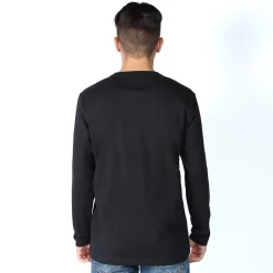 B&A - T-SHIRT NERA MANICA LUNGA CON STEMMA