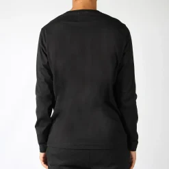 B&A - T-SHIRT NERA MANICA LUNGA CON APPLICAZIONE