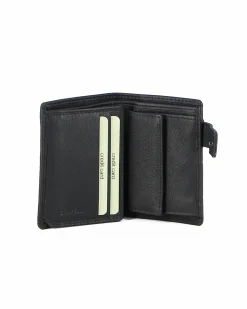 BIAGIOTTI - Portafoglio da uomo blu in VERA PELLE con RFID