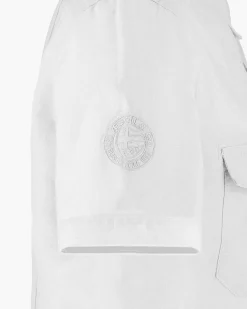 BLUE LEMON - Camicia manica corta bianca in lino