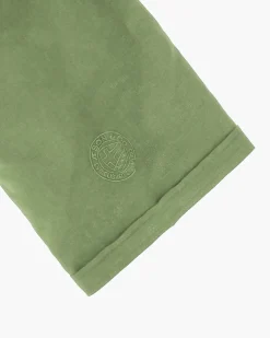 BLUE LEMON - Camicia over manica corta verde salvia in lino