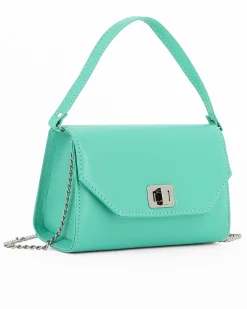 Borsa a mano acquamarina con chiusura girello - MADE IN ITALY - ANNES NICOLE
