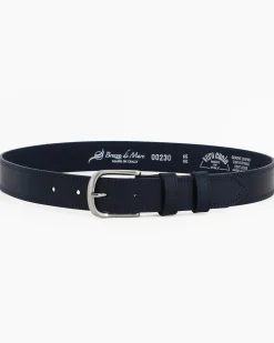 BREZZA DI MARE - Cinta ragazzo blu in VERA PELLE, MADE IN ITALY