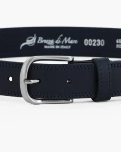BREZZA DI MARE - Cinta ragazzo blu in VERA PELLE, MADE IN ITALY