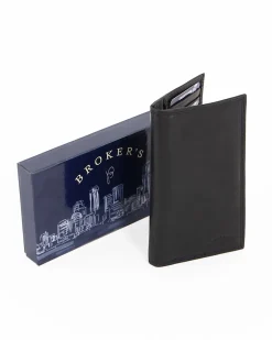 BROKERS - Portacarte blu in VERA PELLE a libro