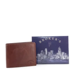 BROKER'S - Portafoglio in VERA PELLE con porta carte di credito e doppio scomparto banconote