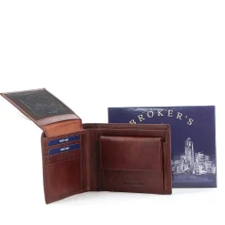 BROKER'S - Portafoglio in VERA PELLE con porta carte di credito e doppio scomparto banconote