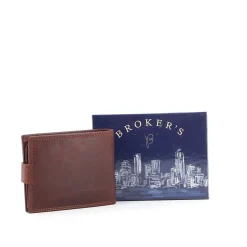 BROKER'S - Portafoglio in VERA PELLE con chiusura a bottone