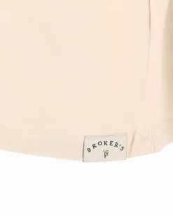 BROKER'S - Tshirt manica corta beige con stampa in cotone