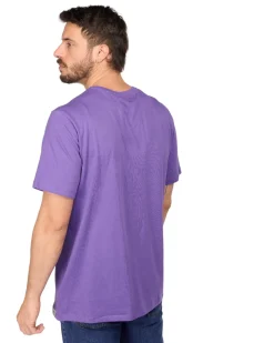 BROKER'S - Tshirt manica corta viola con stampa in cotone