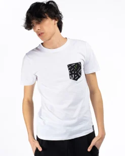 BROKER'S - Tshirt mezza manica con taschino e stampa