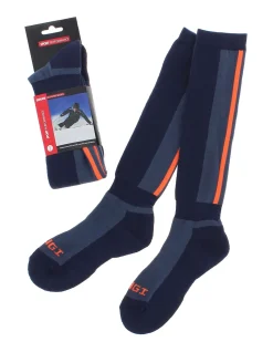 BRUGI - CALZE DA SCI UOMO  BLU E ARANCIONI, 9HDA-T182