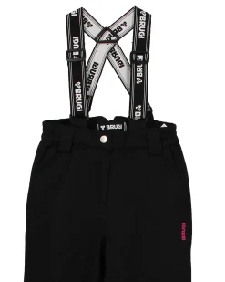 BRUGI - Completo da sci bambina bianco e fuchsia impermeabile antivento e traspirante con cappuccio