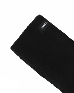 BRUGI - Fascia sci nera a maglia da donna con fodera in pile