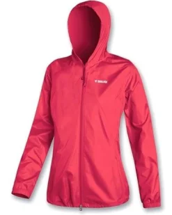 BRUGI - K-way da donna rosa idrorepellente, antivento e impermeabile, ripiegabile in tasca