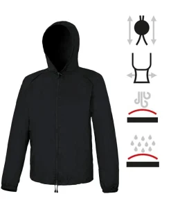 BRUGI - K Way sfoderato idrorepellente e antivento, ripiegabile in tasca