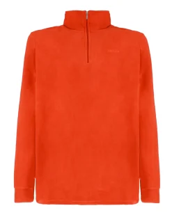 BRUGI - MICROPILE ARANCIONE DA UOMO MEZZA ZIP