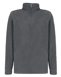 BRUGI - MICROPILE GRIGIO DA UOMO MEZZA ZIP
