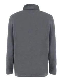 BRUGI - MICROPILE GRIGIO DA UOMO MEZZA ZIP