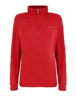 BRUGI - MICROPILE ROSSO DA DONNA MEZZA ZIP