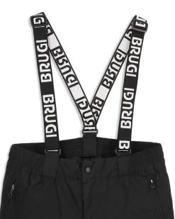 BRUGI - Pantalone da sci nero con bretelle regolabili uomo