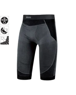 BRUGI - Pantaloni corti intimi da uomo termici neri in tessuto traspirante