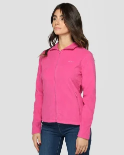 BRUGI - Pile da donna fuchsia con zip frontale
