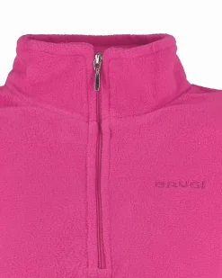 BRUGI - Pile da ragazzo fucsia con mezza zip frontale