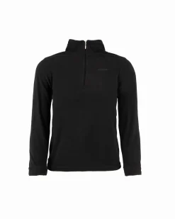BRUGI - Pile da ragazzo nero con mezza zip frontale